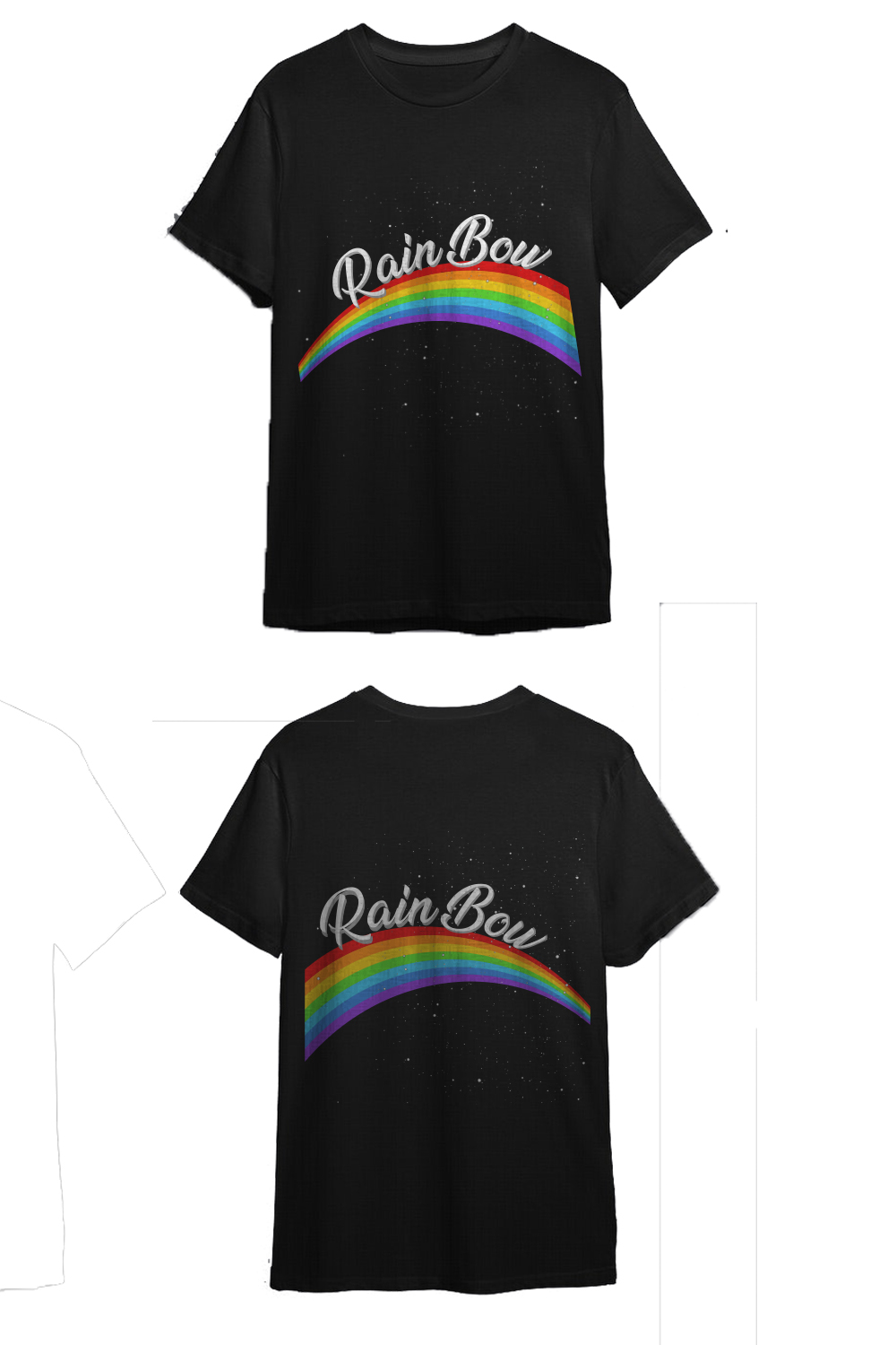T-shirt Rainbow Graphics Design pinterest image.