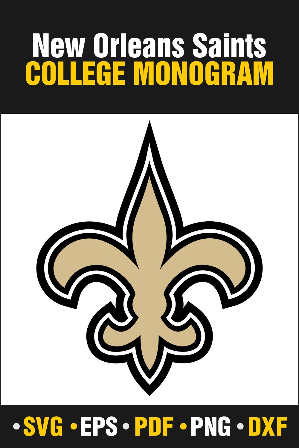 New Orleans Saints logo Digital File (SVG cutting file + pdf+png+dxf)