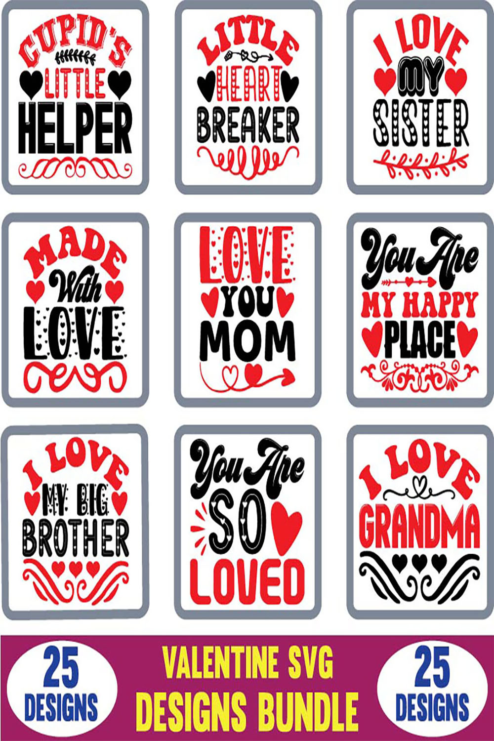 Valentine SVG T-shirt Designs Bundle Pinterest.