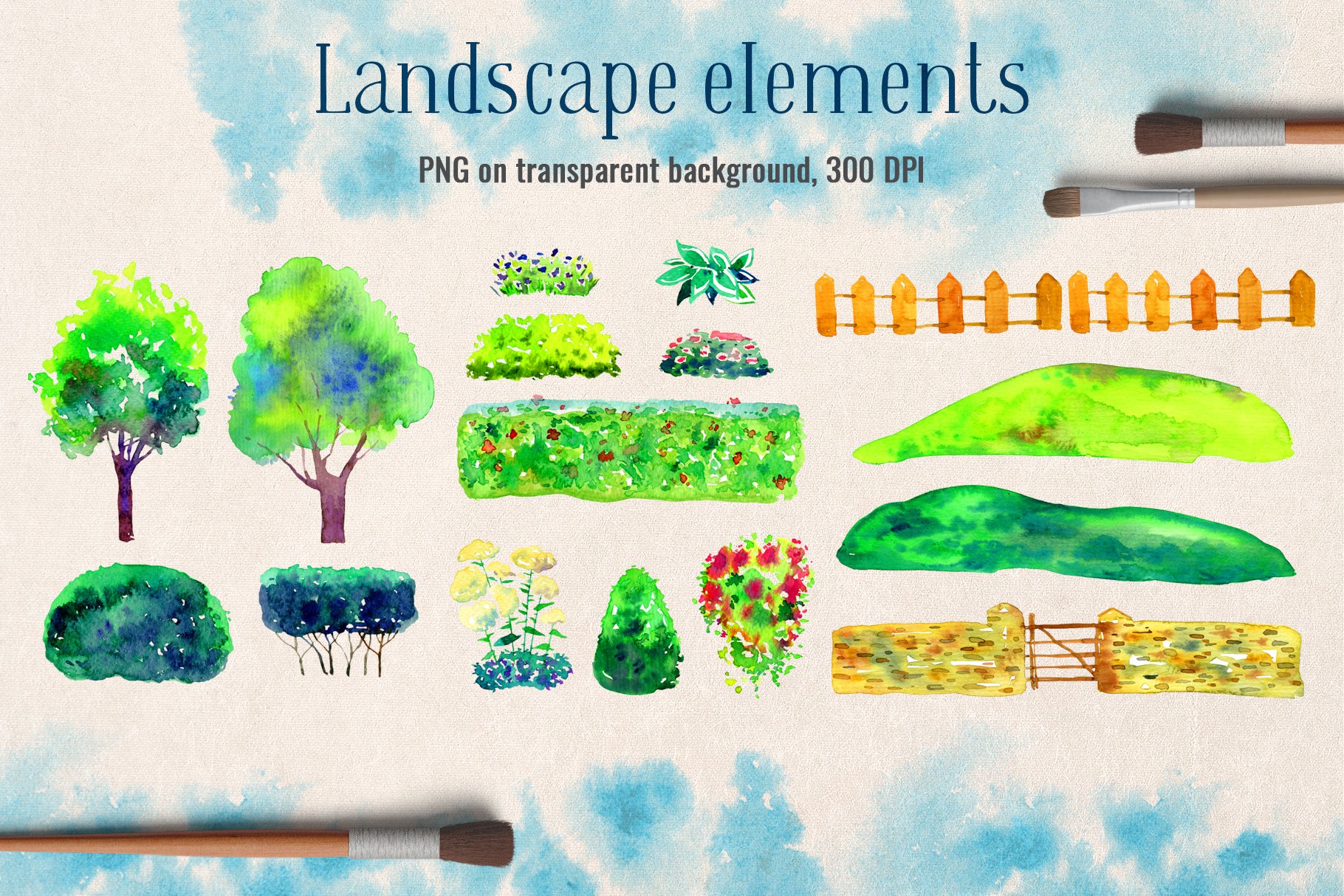 There are so many landscape elements.