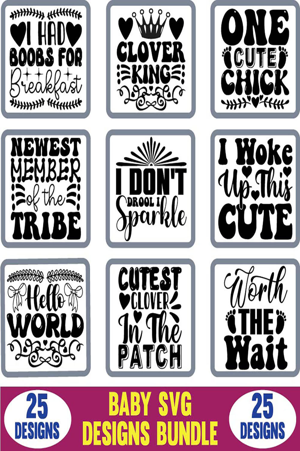 Baby T-shirt SVG Designs Bundle Pinterest.