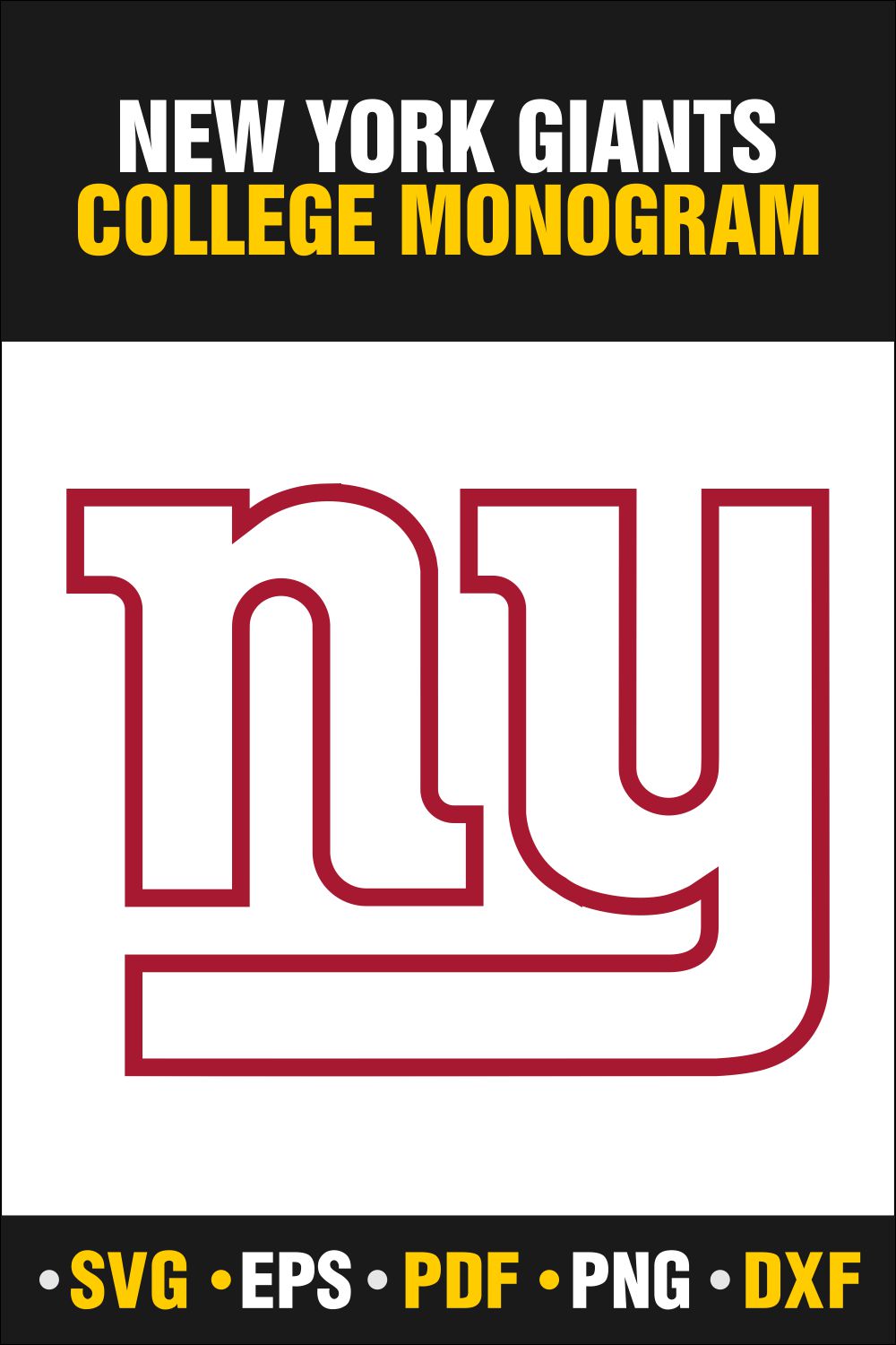 New York Giants SVG, PDF, PNG, DXF, EPS - Only $2 pinterest preview image.