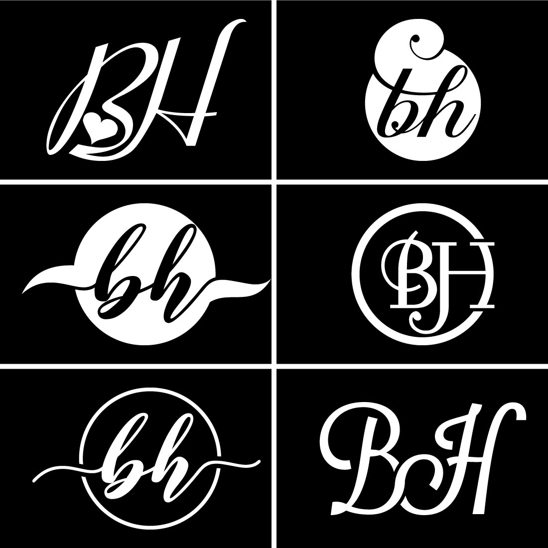 Initial Letter B H Logo Design Vector Template. Graphic Alphabet