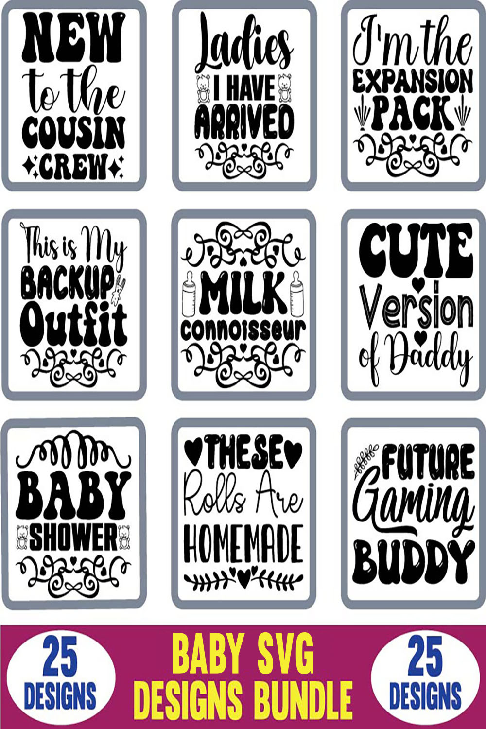 Baby SVG Designs Bundle Pinterest.