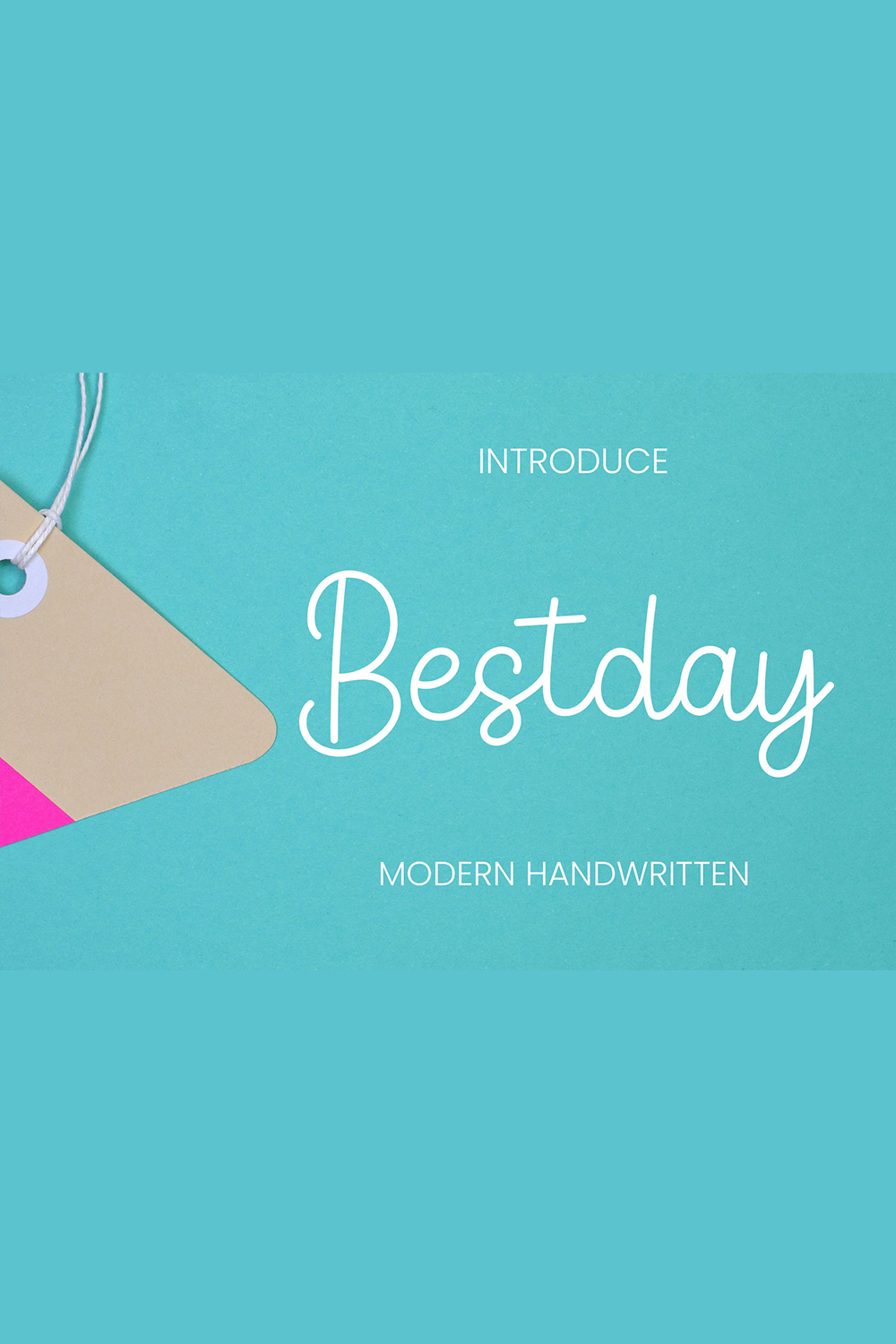 An image with text showing the unique Bestday font