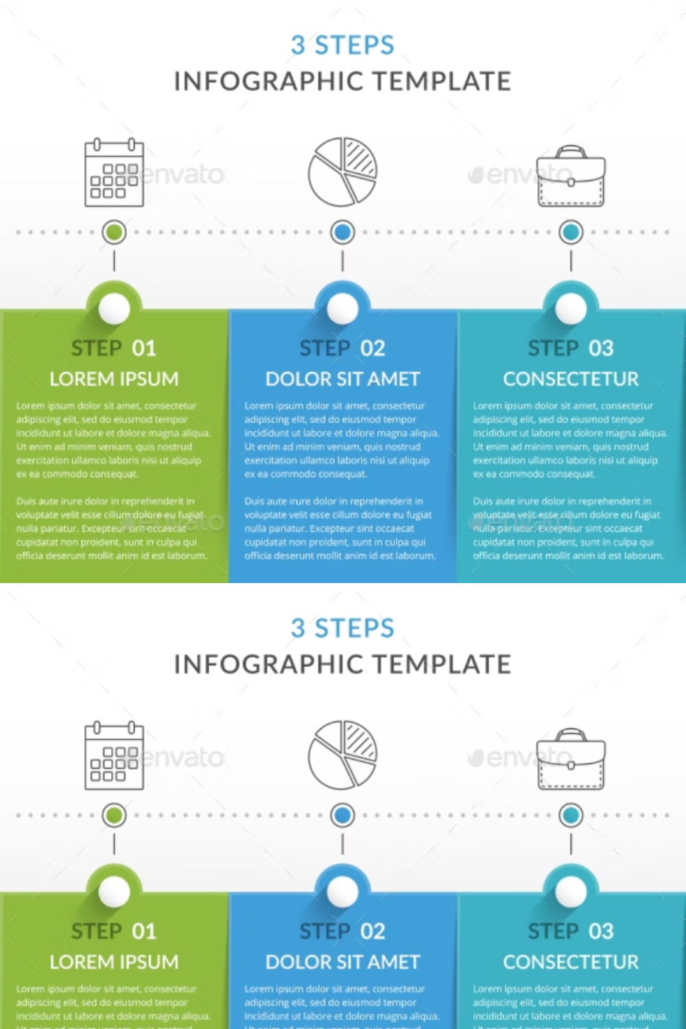 3 Steps - Infographic Template Pinterest Cover.