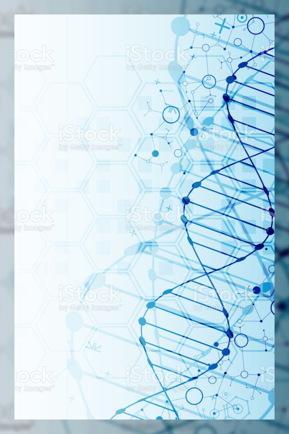 Science template dna molecules background. stock illustration.