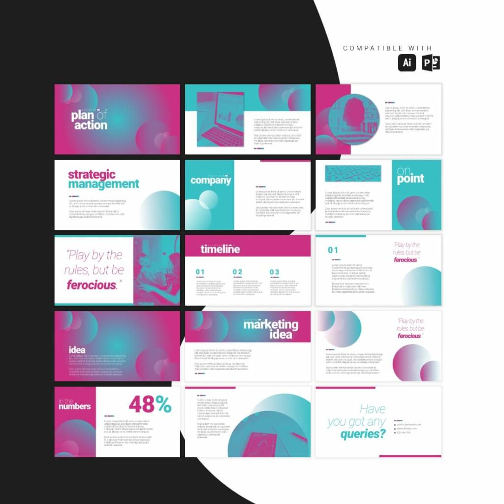 Marketing Presentation Template for PowerPoint and Illustrator