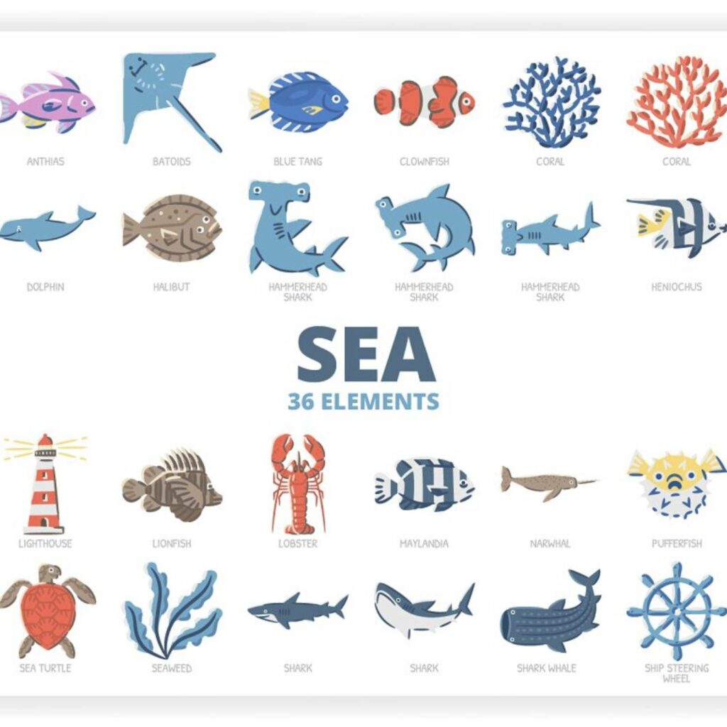 Deep Sea Illustrations Bundle - MasterBundles