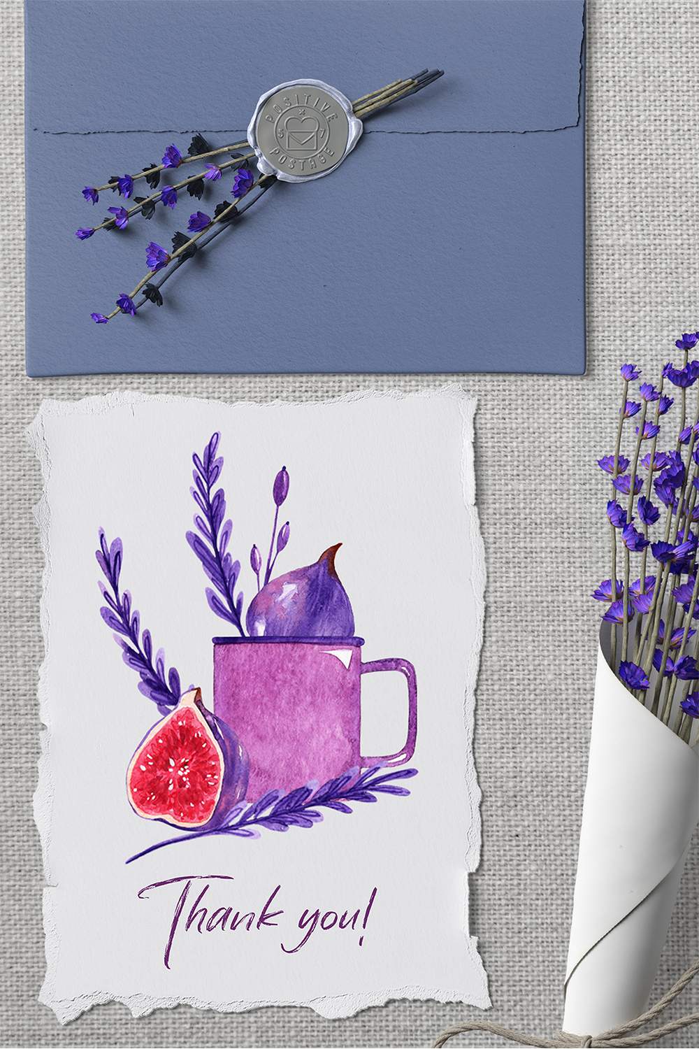 Lavender Spring Watercolor Clipart Set pinterest image.