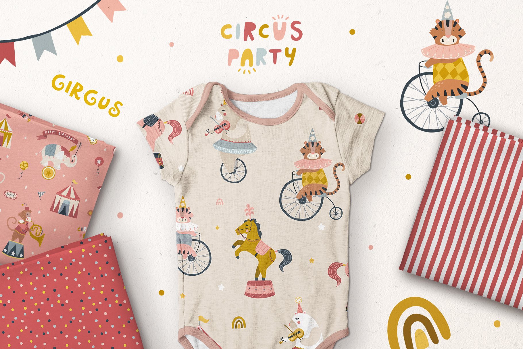 Girly clothes with circus animals.