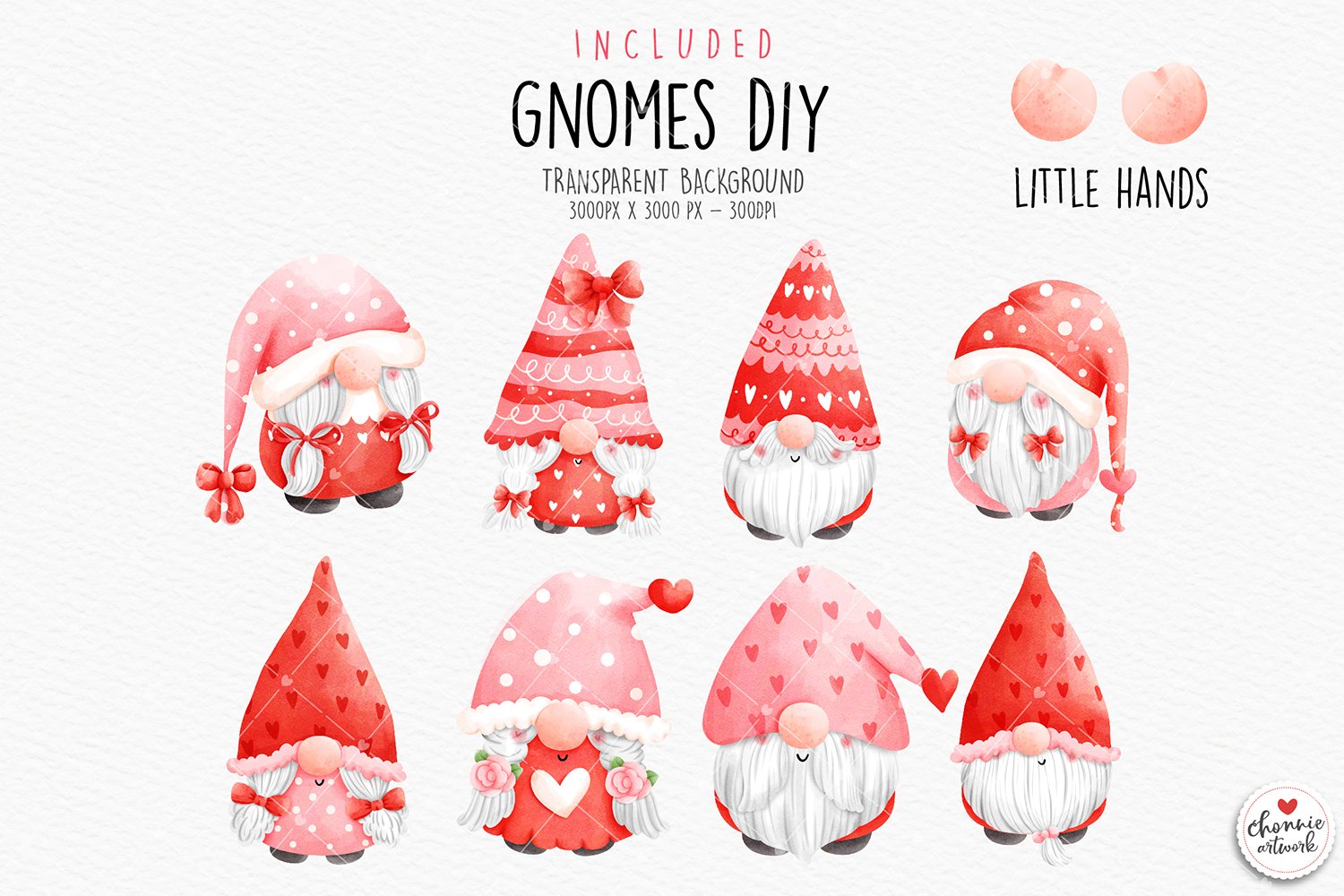 So cute and delicate gnomes set.