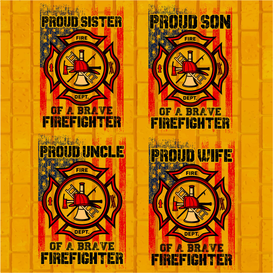 T-shirt Proud Wife Firefighter Design Bundle preview image.