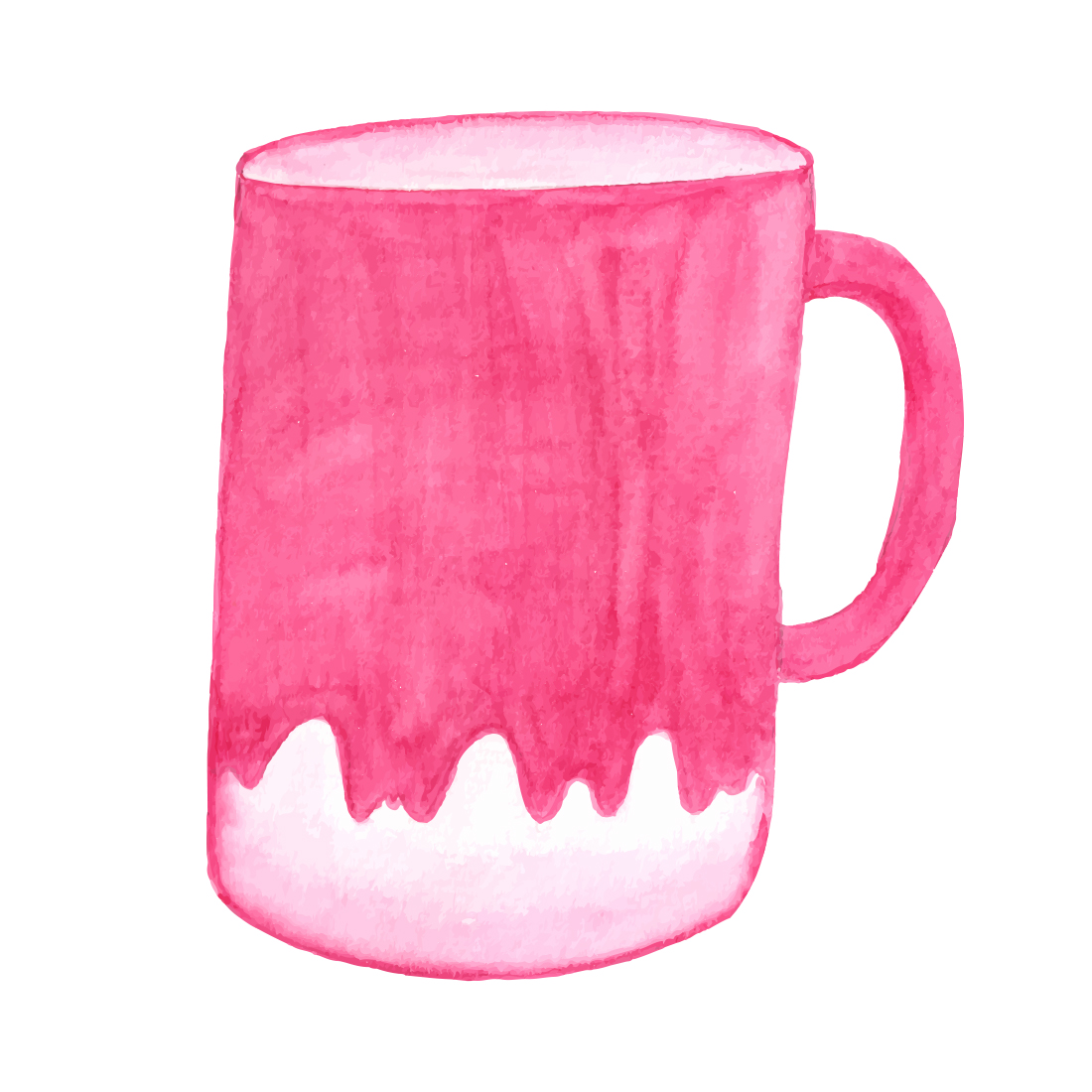 Big pink watercolor mug.