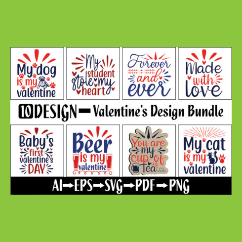 Valentine's Design Bundle main cover.