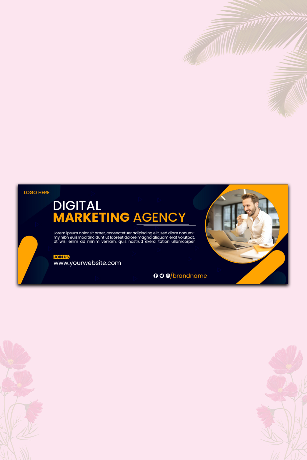 Digital Marketing Agency Facebook Cover Design Template - Pinterest.