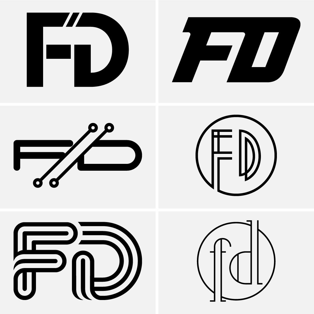Premium Vector | Fd logo design template vector graphic branding element