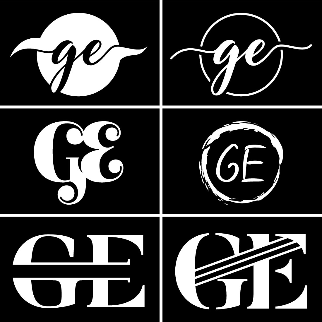 Gm monogram logo with circle outline design Vector Image