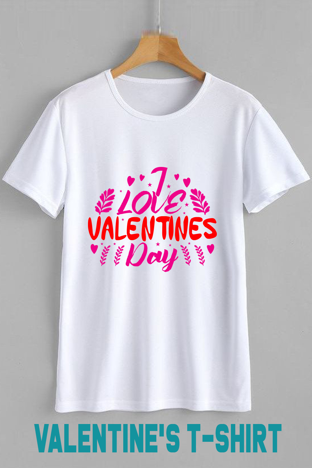 Valentine's Day Typography T-shirt Design pinterest image.