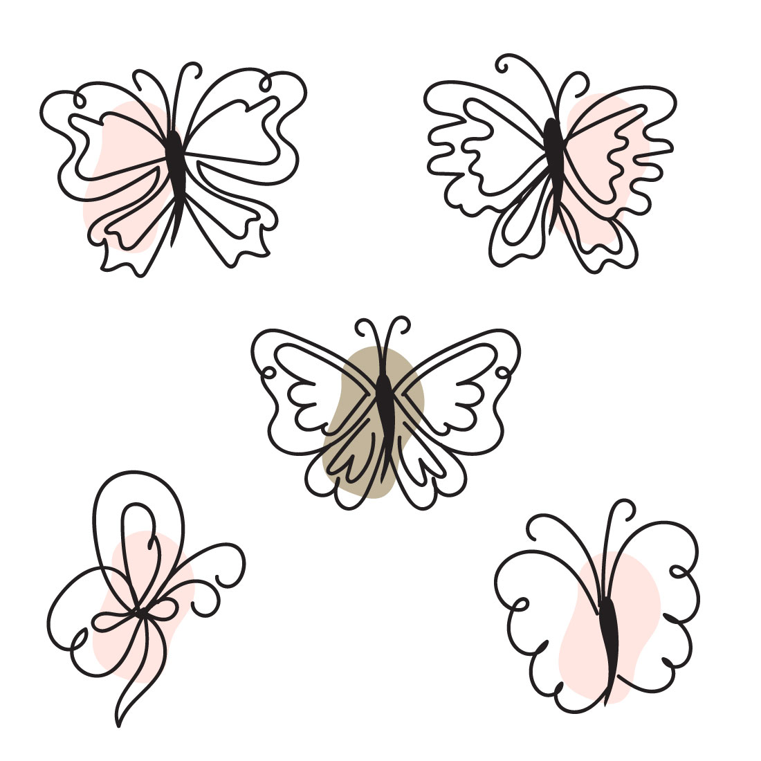 Art Butterfly Cliparts main cover.