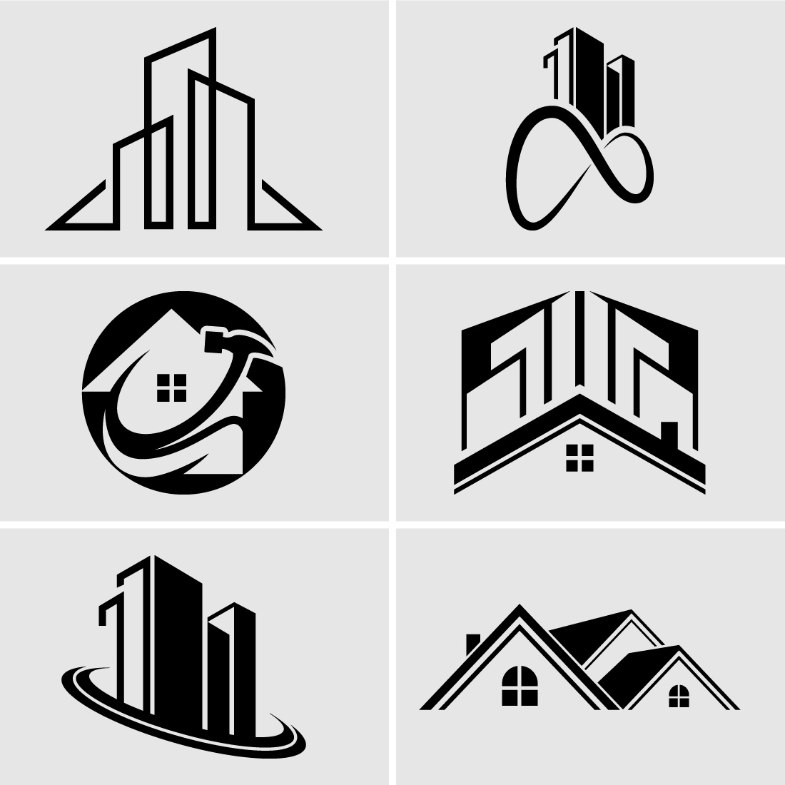 Real estate logo, House logo, Home logo sign symbol preview image.