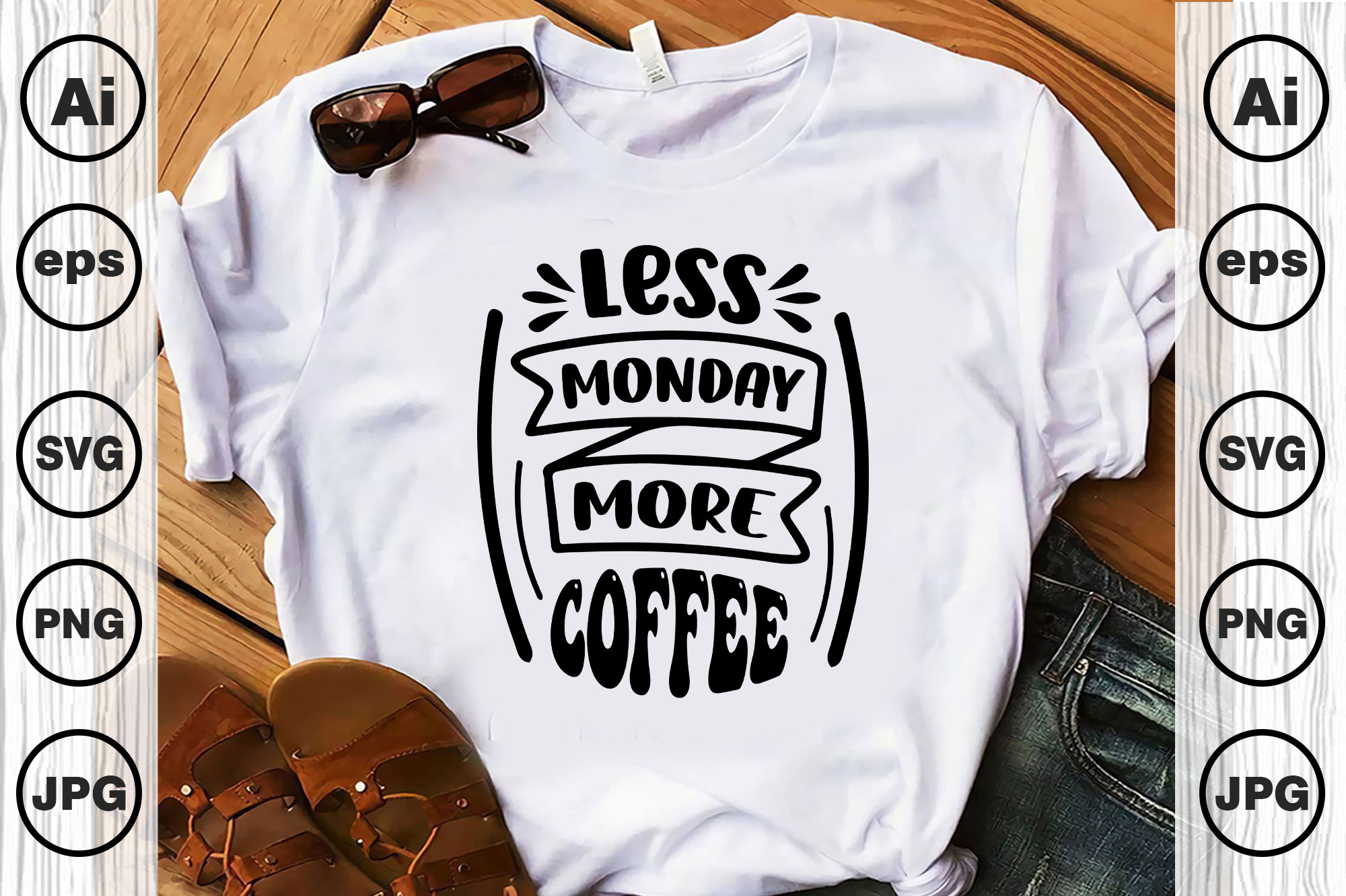 T-shirt Quotes Coffee SVG White Bundle preview image.