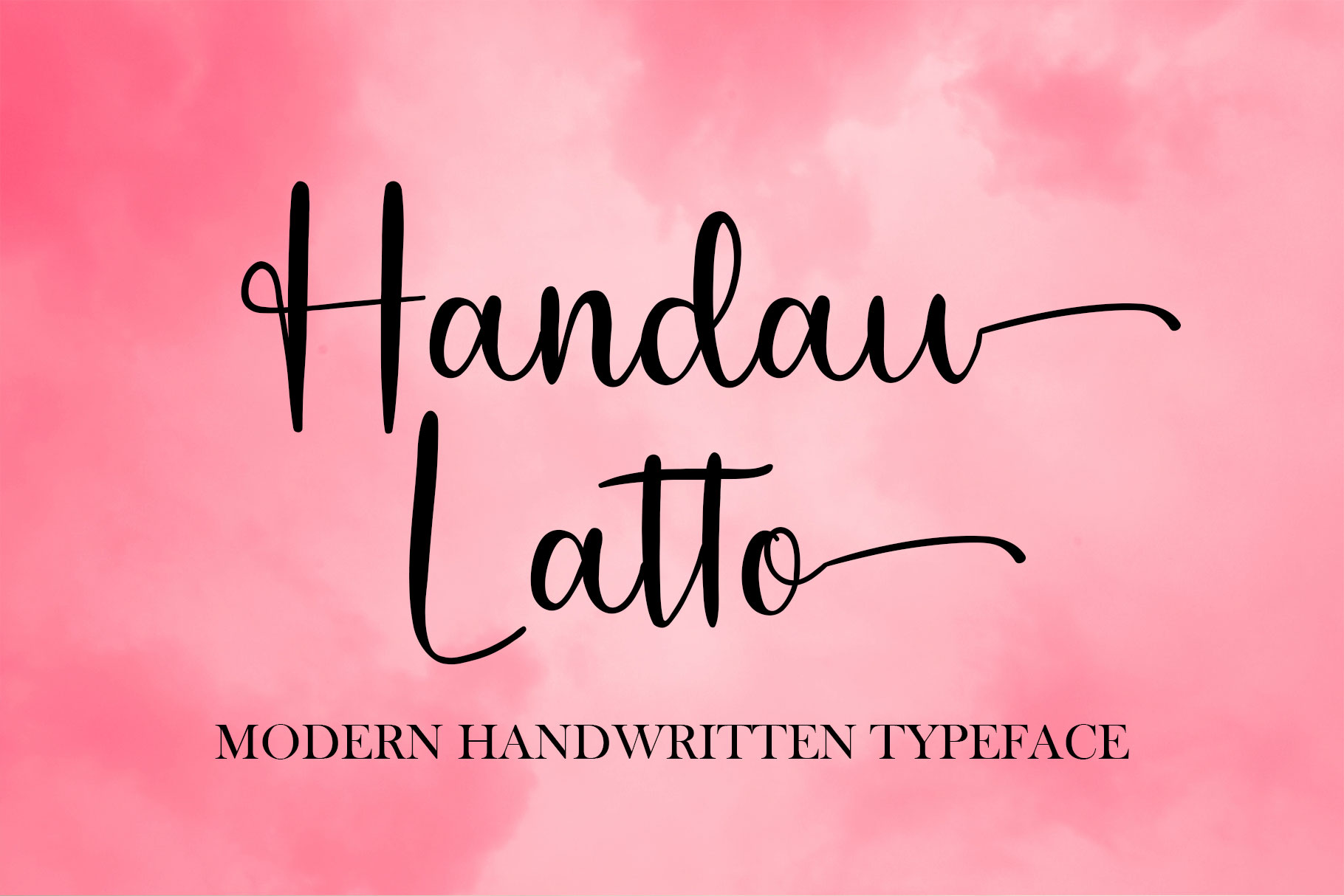 Watercolor pink background with this cute font.