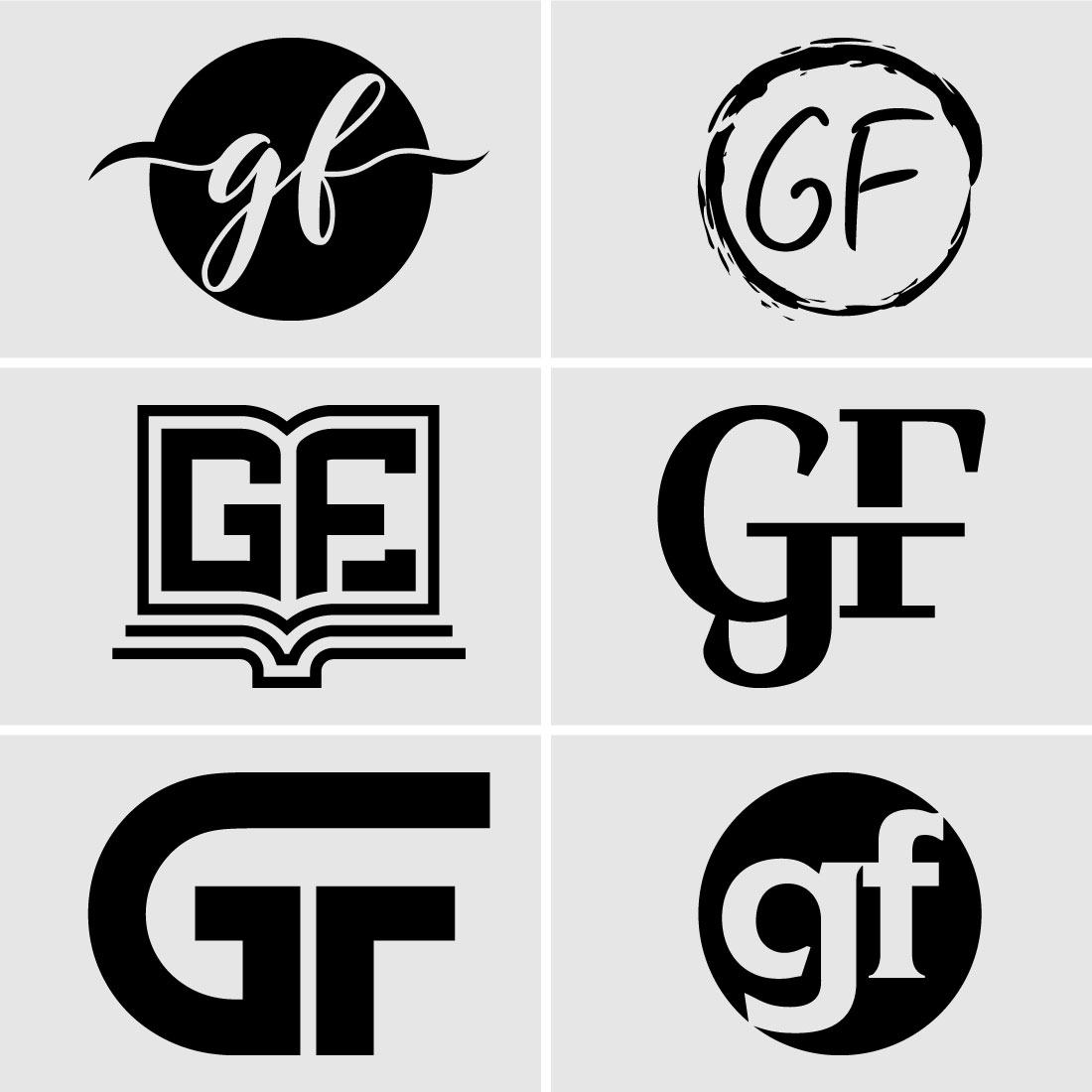 GF logo. G F design. White GF letter. GF letter logo design. Initial letter  GF linked circle uppercase monogram logo. 10761506 Vector Art at Vecteezy