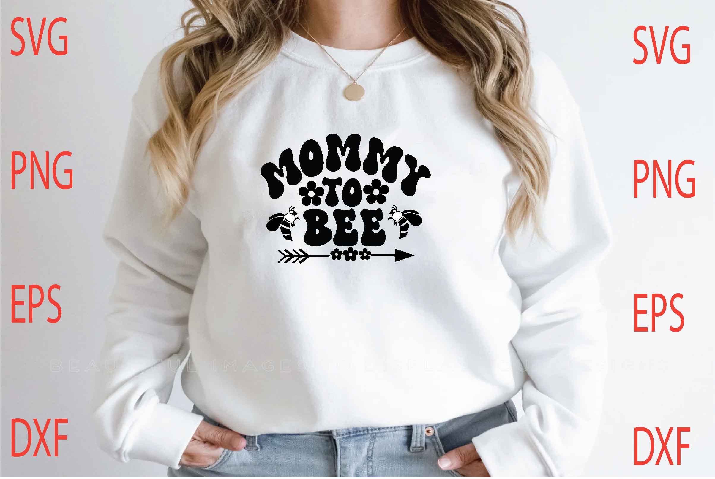 T-shirt Mommy To Bee Quotes SVG Design Bundle preview image.