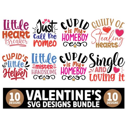 10 Valentines T-Shirt Designs Bundle main cover