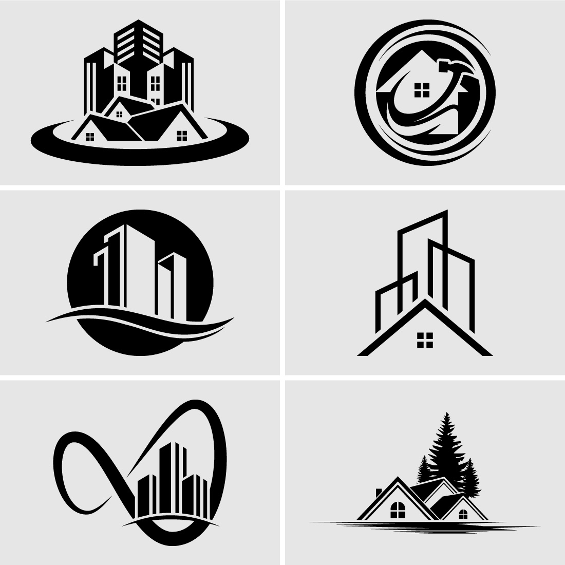 Real estate logo, House logo, Home logo sign symbol preview image.