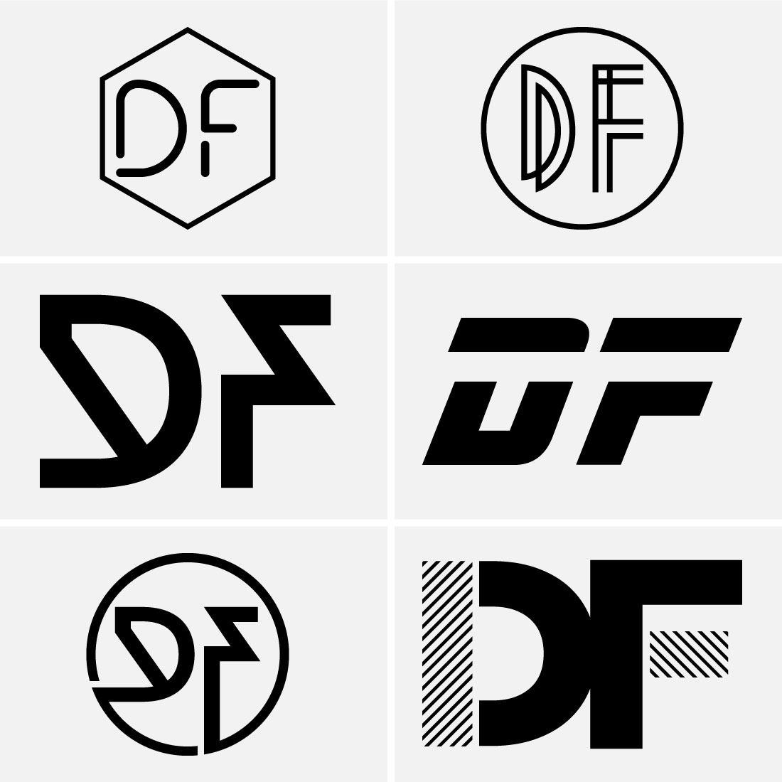 Df logo letter design on luxury background. fd logo monogram • wall  stickers flat, identity, fashion | myloview.com