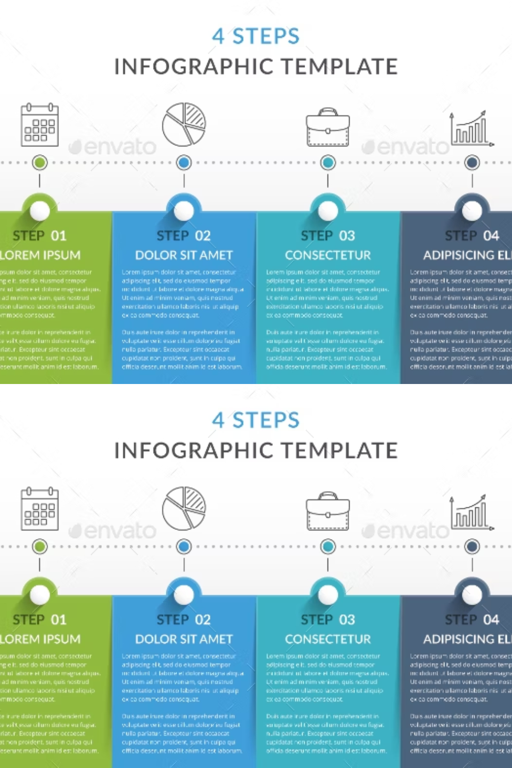 4 Steps - Infographic Template Pinterest Cover.