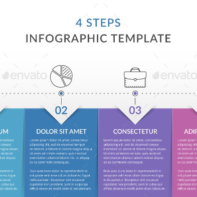 4 steps infographic template main cover.
