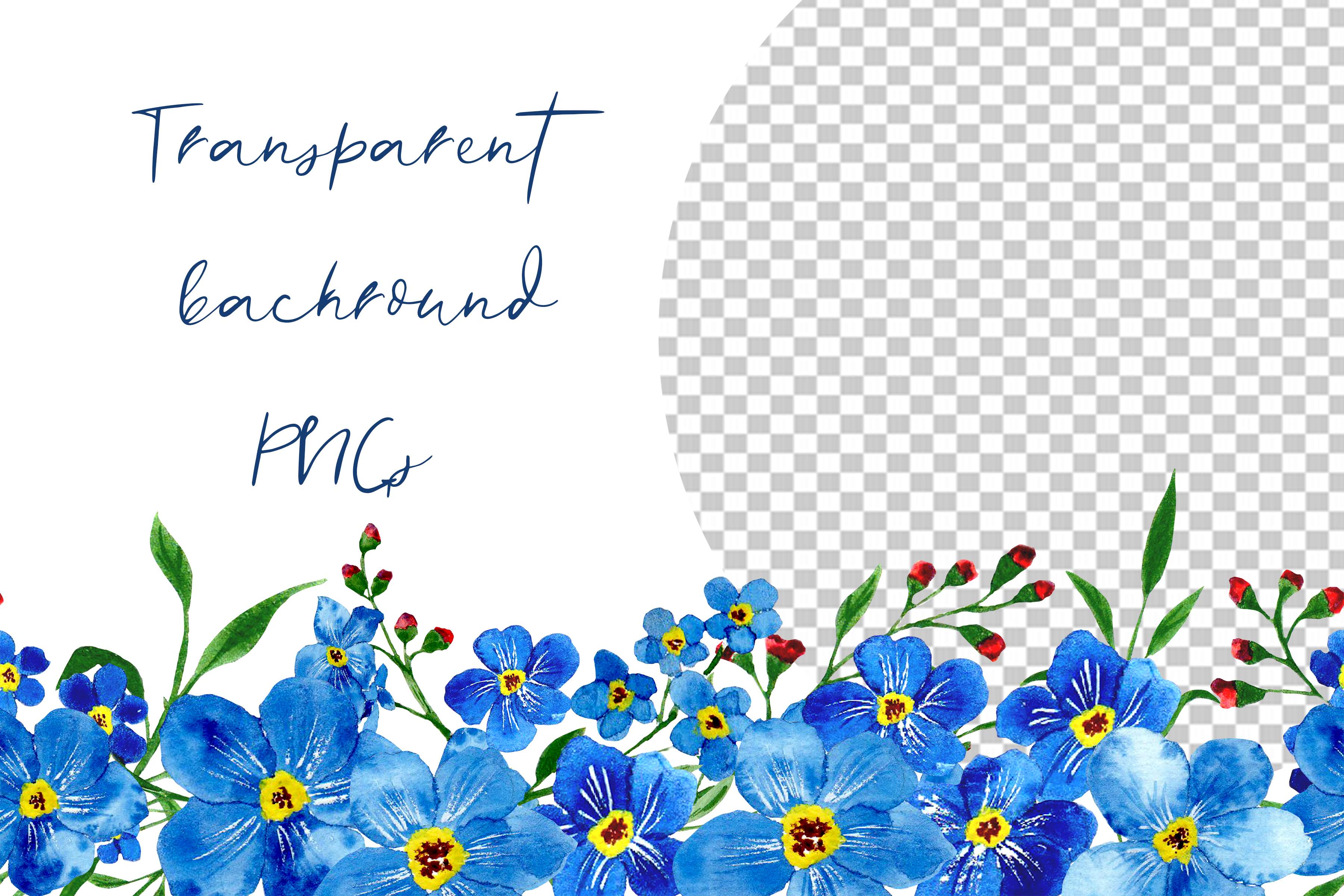 Forget Me Not Florals Seamless Borders preview image.