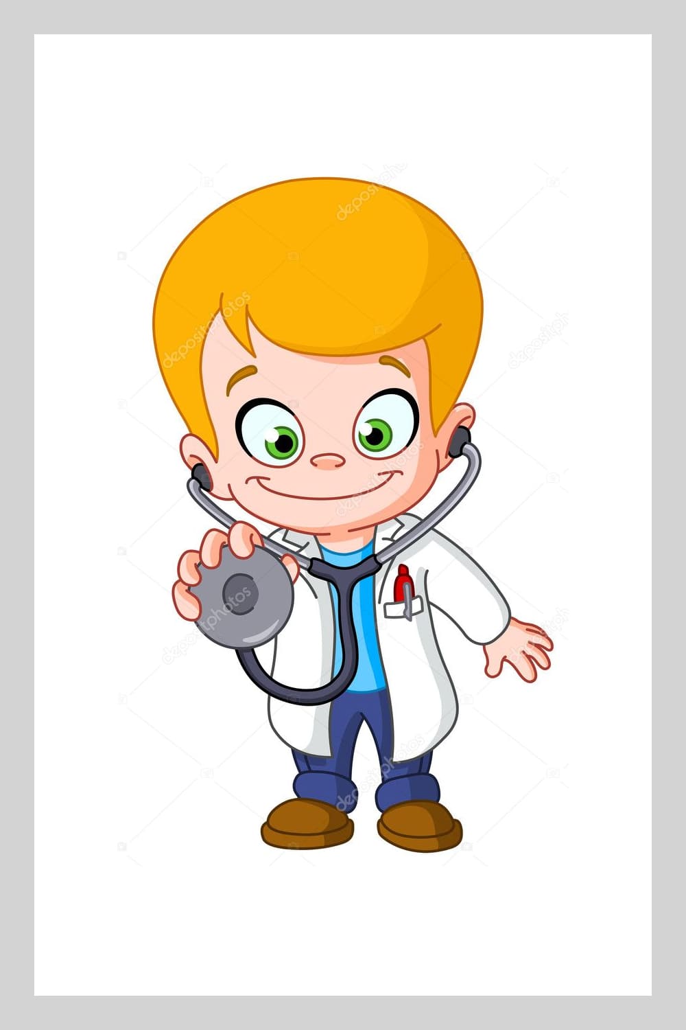 Cartoon kid doctor.