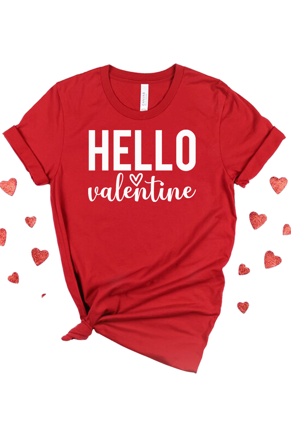 Image of a t-shirt with a unique inscription Hello Valentine