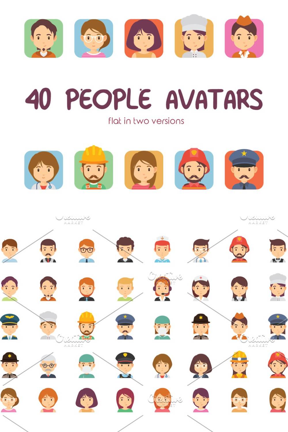40 People Avatars Pinterest Cover.