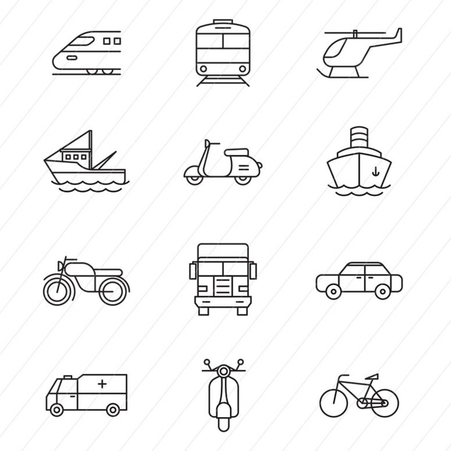 40 Transportation Icons Main Cover.