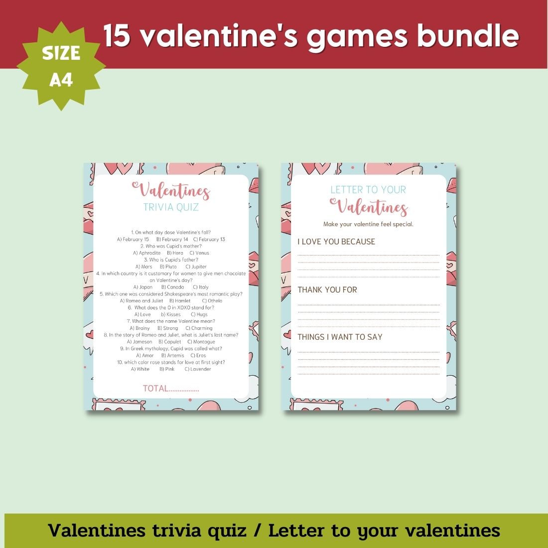 Collection of images of interesting printable games for Valentine's Day