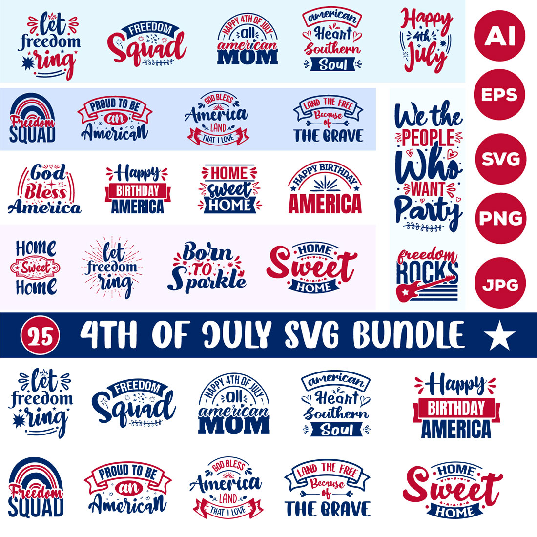 4th of July SVG Bundle cover image.