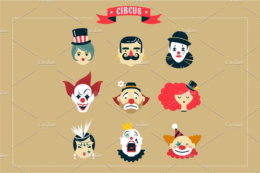 Freak Show, Circus Icons preview.