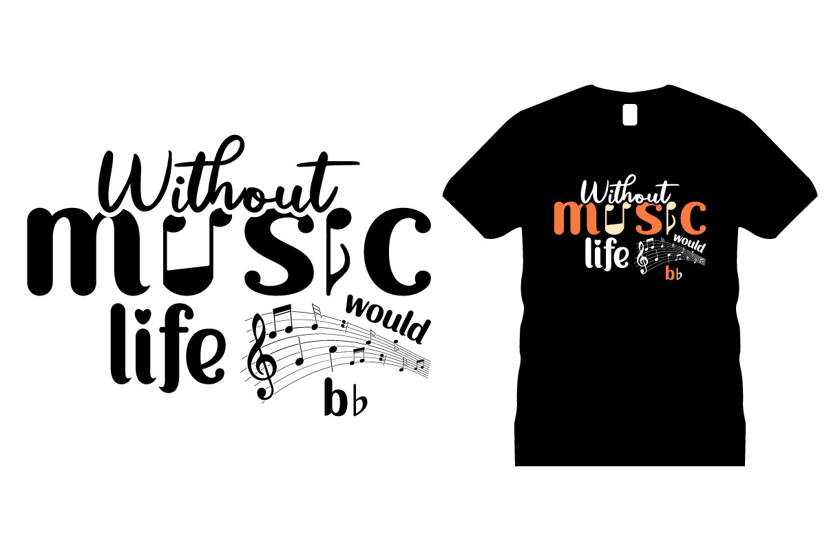 Music Motivational T-shirt Design mockup example.