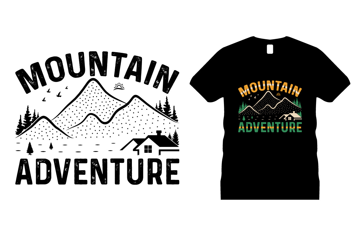 Mountain Adventure T-shirt Design Bundle preview image.