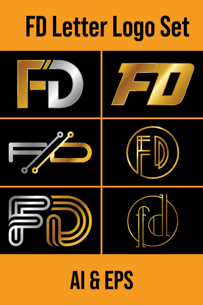 Initial Letter F D Logo Design Vector Template | MasterBundles
