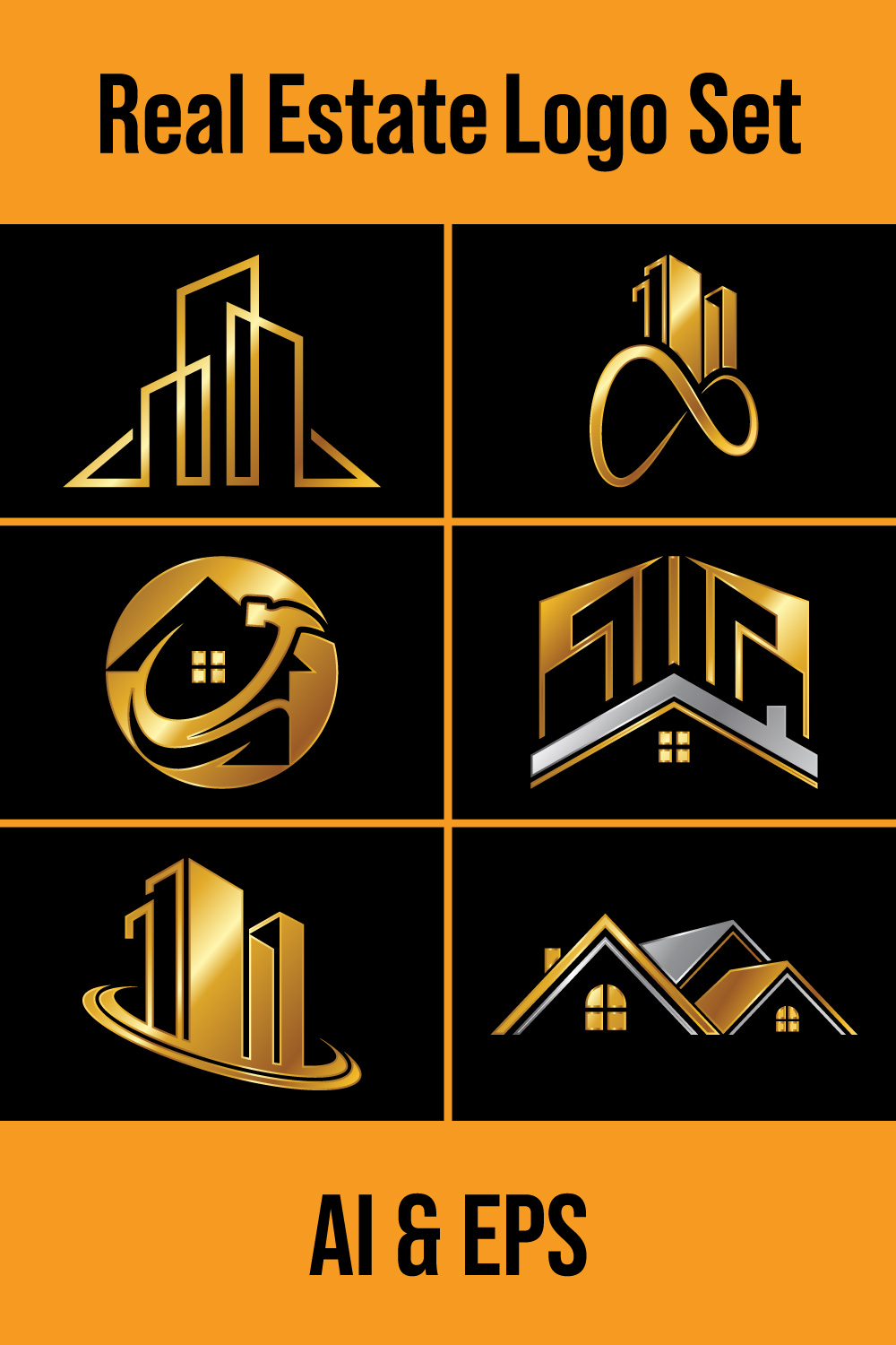 Real estate logo, House logo, Home logo sign symbol pinterest preview image.