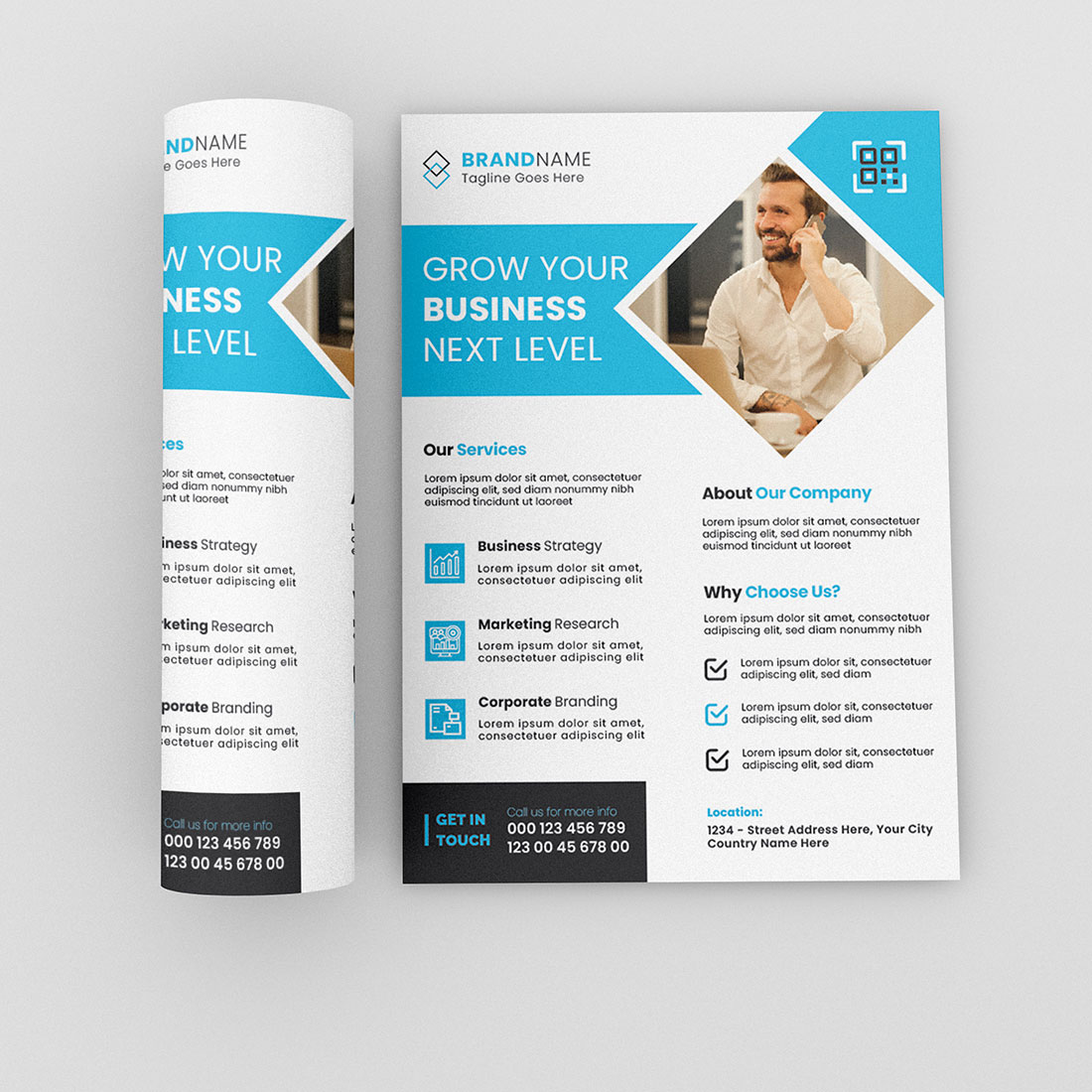 Image of irresistible business flyer template in blue