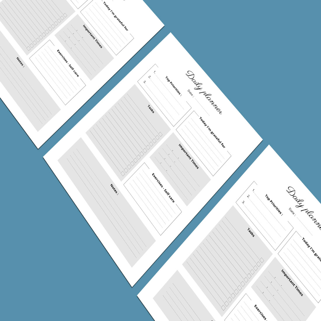 KDP Printable Daily Planner Design KDP preview image.