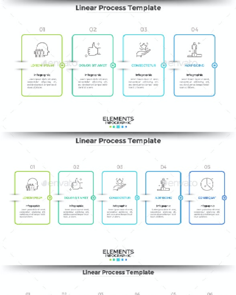 5 Minimal Linear Process Infographic Templates – MasterBundles