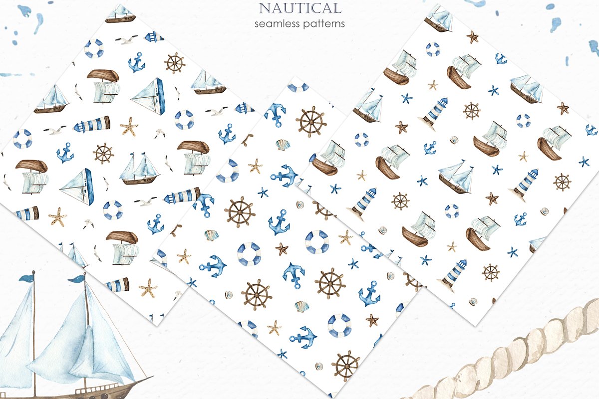 You will get nautical seamless patterns.